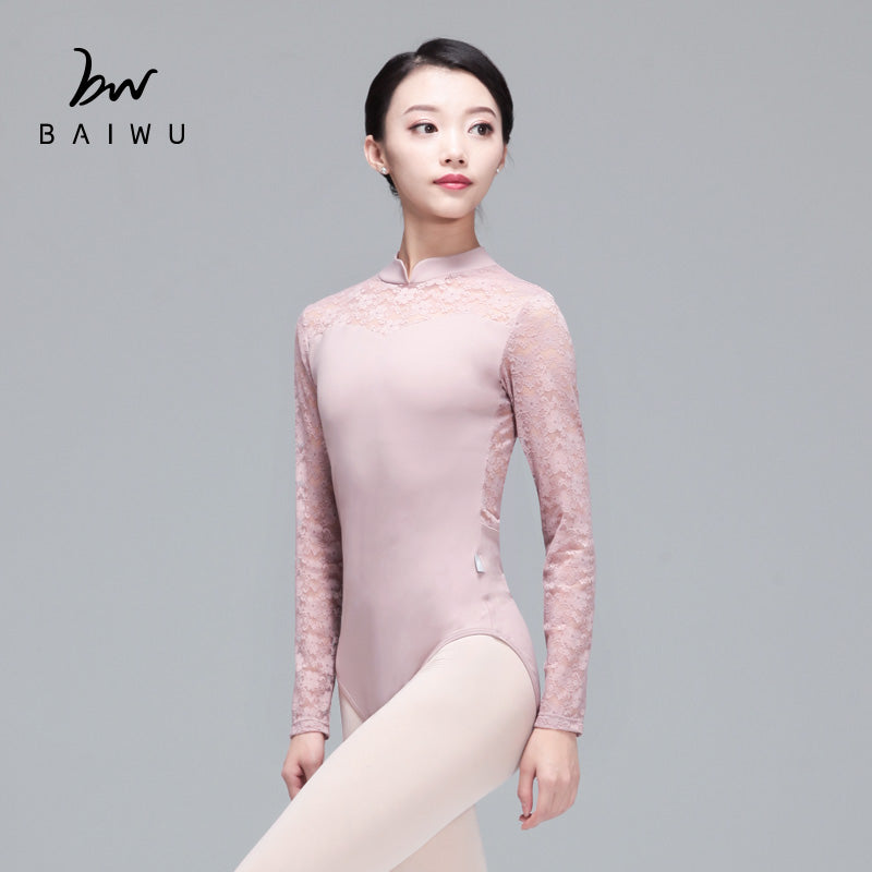 Lace Long Sleeve Leotard 118141035 Baiwu TUTU DANCEWEAR