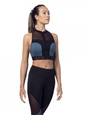 Adults Zip Front Mesh Back Crop Top Bloch - FT5198