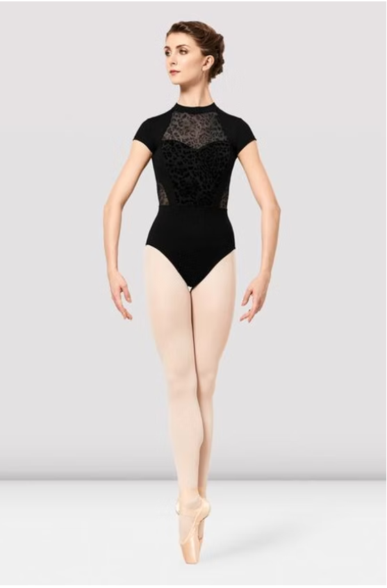 Adults Printed Mesh Cap Sleeve Leo - L2352