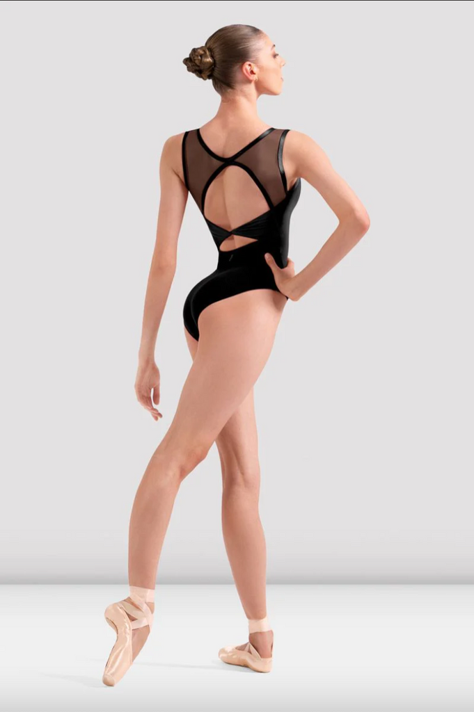 Boat Neck Mesh Back Leotard - L40012