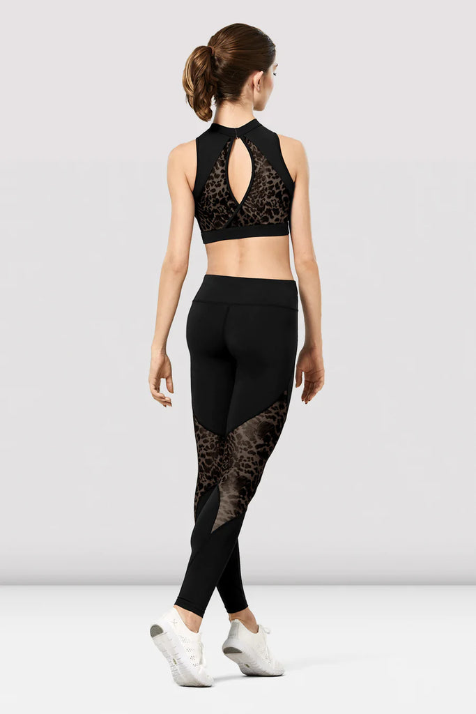 Adults Azami Wrap Back Printed Mesh Crop Top - FT5254