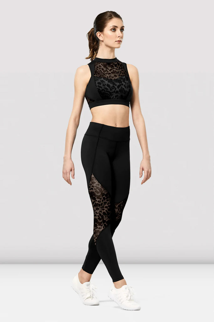 Adults Azami Wrap Back Printed Mesh Crop Top - FT5254