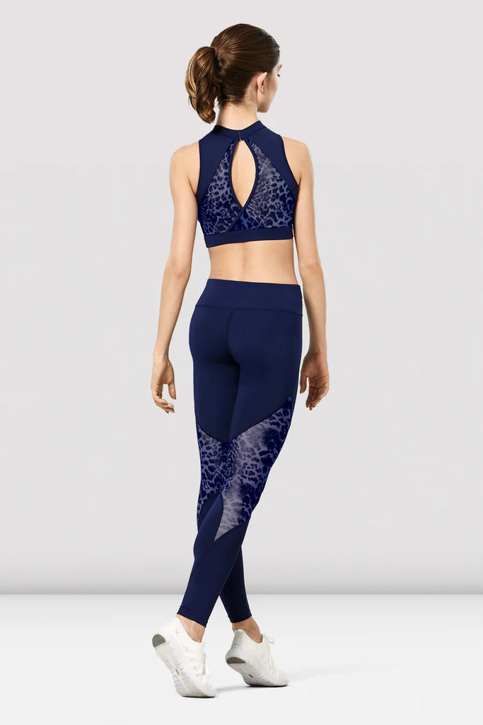 Adults Azami Wrap Back Printed Mesh Crop Top - FT5254