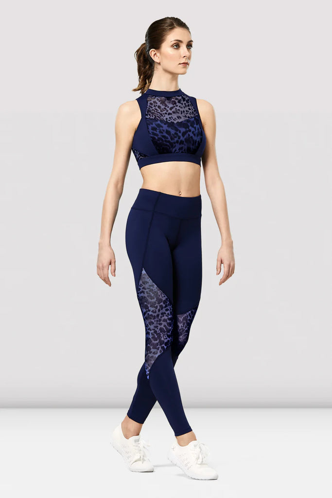 Adults Azami Wrap Back Printed Mesh Crop Top - FT5254