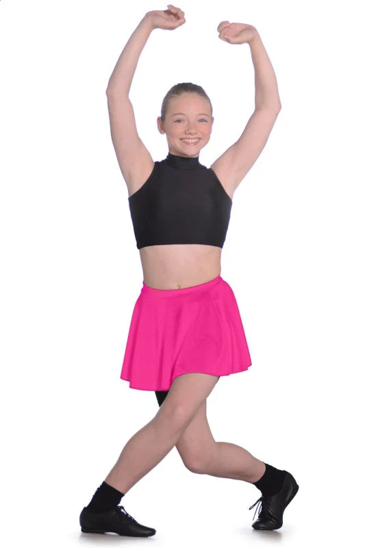 Roch Valley Lcss Gonna Corta Circolare In Nylon Lycra Per Ragazze – Perfetta Per Danza, Ginnastica, Aerobica E Zumba – Taglia Piccola (3-6 Anni), Colore Nero